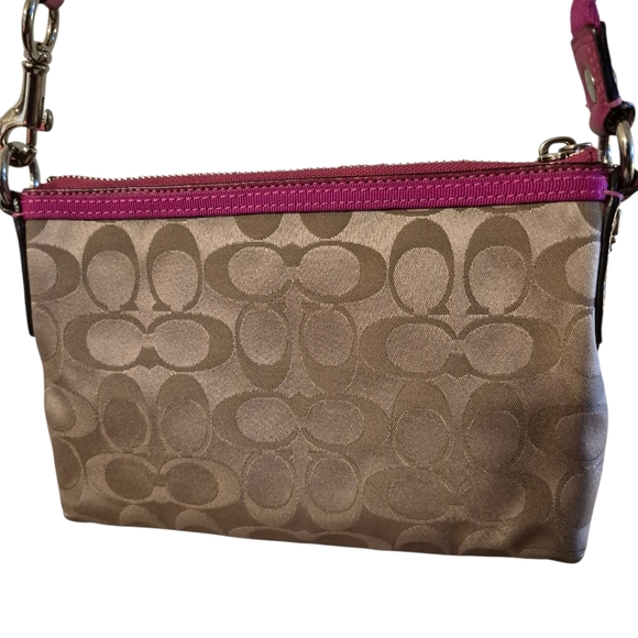 Coach Poppy Limited Edition Brown/ Pink Monogram CC Logo Mini Crossbody Bag - Picture 4 of 9
